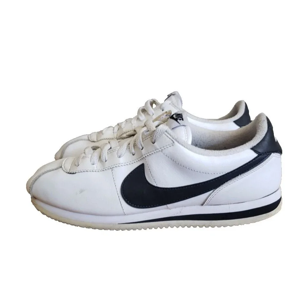 Nike Cortez Basic Leather White Black Men’s Size 10 Sneakers Shoes 819719-100